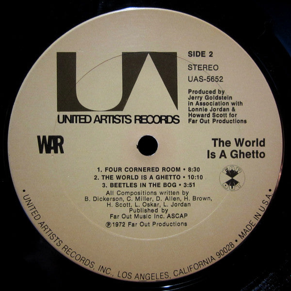 War - The World Is A Ghetto - Mint- LP Record 1972 United Artists USA Original Vinyl - Funk / Soul - Shuga Records
