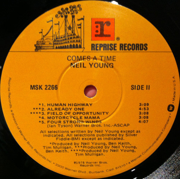Neil Young - Comes A Time - VG+ LP Record 1978 Reprise Vinyl - Folk Rock - Shuga Records