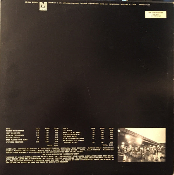 James Late - Fulton Fish Market - Mint- LP Record 1971 Metromedia USA Promo Vinyl - Soft Rock / Folk Rock / Psychedelic