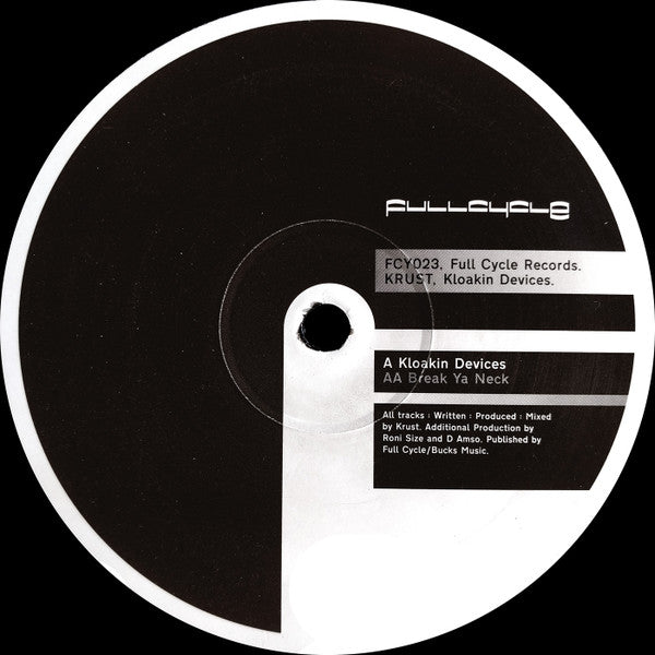 Krust - Kloakin Devices - VG+ 12" Single Record 2000 Full Cycle Records UK Vinyl - Drum n Bass