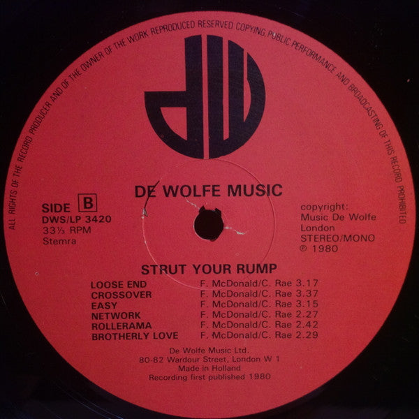 Unit Eight - Strut Your Rump - VG+ LP Record 1980 Music De Wolfe UK Vinyl - Jazz-Funk / Disco / Funk - Shuga Records