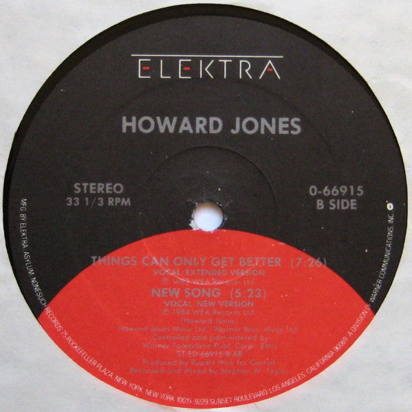 Howard Jones - Things Can Only Get Better - VG+ 12" Single Record 1985 Elektra USA Vinyl - Synth-pop - Shuga Records
