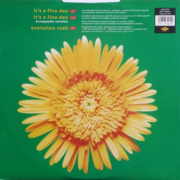 Opus III - It's A Fine Day - Mint- 12" Single Record 1992 PWL International UK Vinyl - Trance / Progressive House - Shuga Records