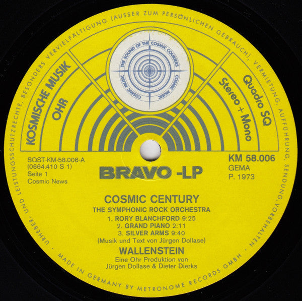 Wallenstein - Cosmic Century - Mint- LP Record 1973 Kosmische Musik Germany Quadraphonic Vinyl - Krautrock - Shuga Records