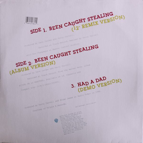 Jane's Addiction – Been Caught Stealing / Had A Dad - VG 12" Single Record 1990 Warner USA Promo Vinyl - Pop Rock / - Shuga Records