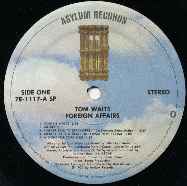 Tom Waits - Foreign Affairs - VG+ LP Record 1977 Asylum Original Press USA Vinyl - Rock / Blues Rock - Shuga Records