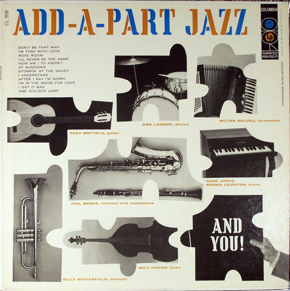 Milton Delugg And The All-Stars - Add-A-Part Jazz - Mint- LP Record 1956 Columbia USA Mono 6 Eye Label Original Vinyl & Sheet Music Insert - Jazz / Bop / Swing - Shuga Records