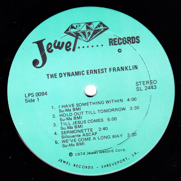 Ernest Franklin - The Dynamic Ernest Franklin - VG+ LP Record 1974 Jewel USA Vinyl - Gospel / Soul - Shuga Records