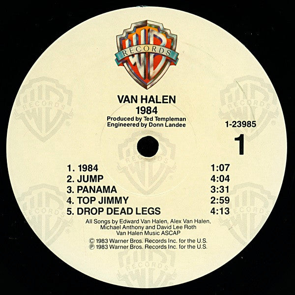 33 LP vinyl record, van halen, 1984, rare error cover!, 1983 wb, f/g cond