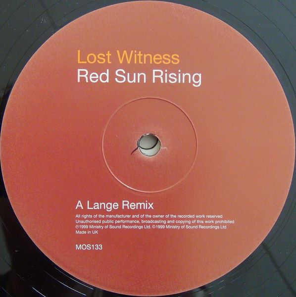 Lost Witness - Red Sun Rising - New 12" Single Record 1999 Sound Of Ministry UK Vinyl - Trance - Shuga Records