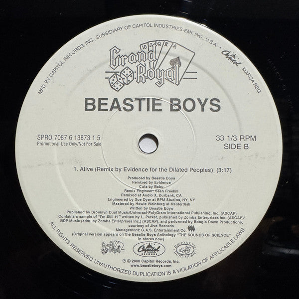 Beastie Boys - Alive At Yauch's House - VG+ 12" Single Record 2000 Grand Royal USA Promo Vinyl - Hip Hop - Shuga Records