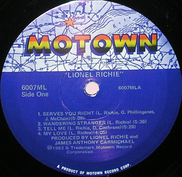 Lionel Richie - Lionel Richie - Mint- LP Record 1982 Motown USA Vinyl - Soul / Funk - Shuga Records