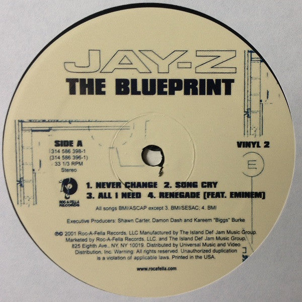 Jay-Z - The Blueprint - VG+ 2 LP Record 2001 Roc-A-Fella USA Original RARE Vinyl - Hip Hop - Shuga Records