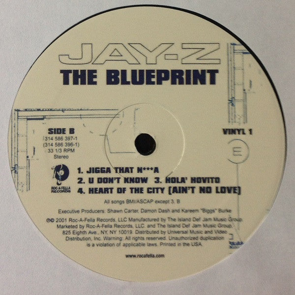 Jay-Z - The Blueprint - VG+ 2 LP Record 2001 Roc-A-Fella USA Original RARE Vinyl - Hip Hop - Shuga Records