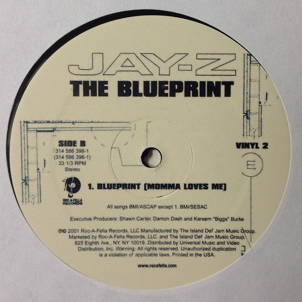 Jay-Z - The Blueprint - VG+ 2 LP Record 2001 Roc-A-Fella USA Original RARE Vinyl - Hip Hop - Shuga Records