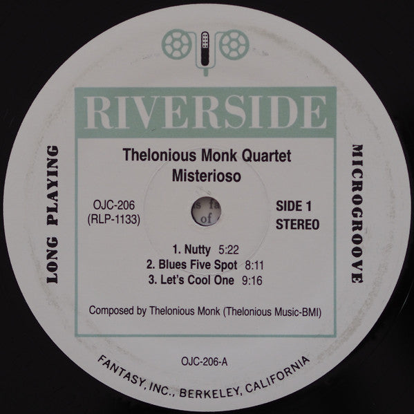 The Thelonious Monk Quartet - Misterioso (1958) - New LP Record 2012 Riverside Original Jazz Classics Vinyl - Jazz / Hard Bop - Shuga Records