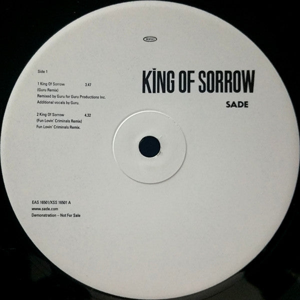 Sade - King Of Sorrow - Mint- 12" Single Record 2001 Epic USA Vinyl - Soul / Downtempo