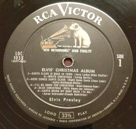 Elvis Presley - Elvis' Christmas Album - VG- (Lower Grade) LP Record 1957 RCA Victor USA Rockaway Original Mono Vinyl & Booklet - Holiday / Rock & Roll - Shuga Records