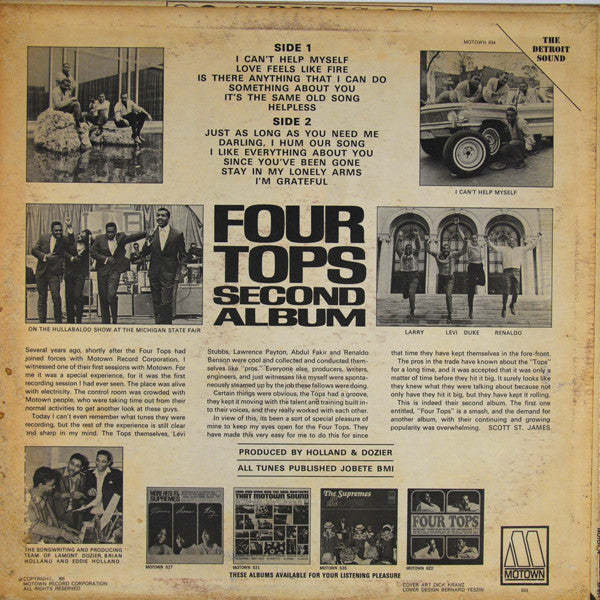 Four Tops - Second Album - VG+ LP Record 1965 Motown USA Original Press Stereo Vinyl - Soul / Rhythm & Blues - Shuga Records