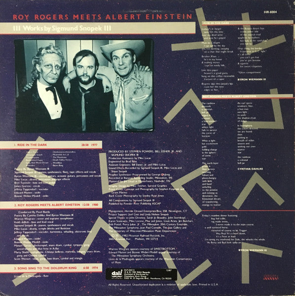 Sigmund Snopek III - Roy Rogers Meets Albert Einstein (1982) - VG+ LP Record 1987 Dali USA Vinyl - Psychedelic Rock - Shuga Records