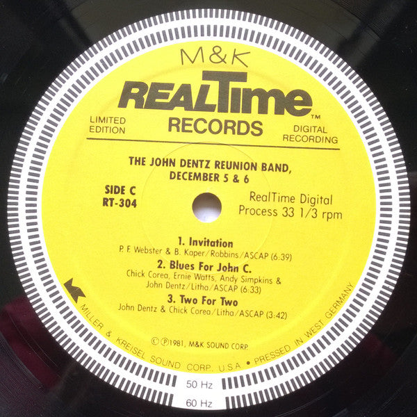 The John Dentz Reunion Band - December 5 & 6 - New 2 LP Record 1981 M&K Realtime Audiophile Germany Vinyl - Jazz / Post Bop - Shuga Records