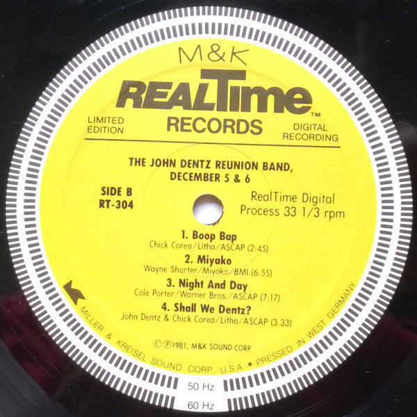 The John Dentz Reunion Band - December 5 & 6 - New 2 LP Record 1981 M&K Realtime Audiophile Germany Vinyl - Jazz / Post Bop - Shuga Records