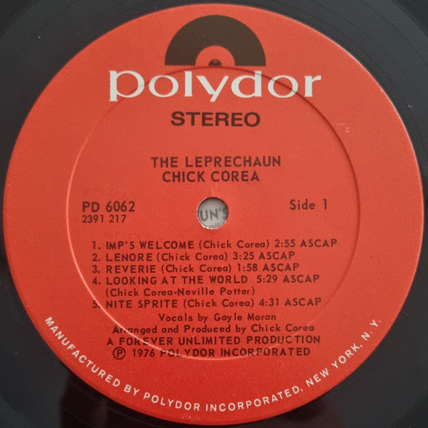 Chick Corea - The Leprechaun - VG+ LP Record 1976 Polydor USA Vinyl - Jazz / Fusion - Shuga Records