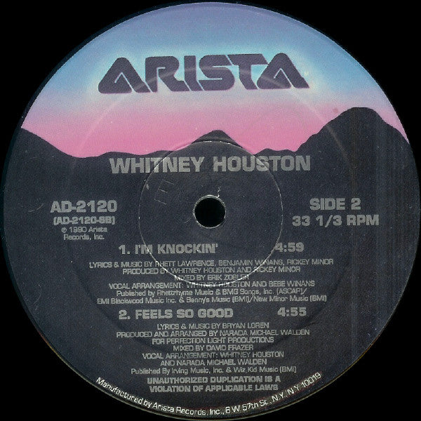 Whitney Houston - I'm Your Baby Tonight - VG+ 12" Single Record 1990 Arista USA Vinyl - Synth-pop / House / R&B - Shuga Records