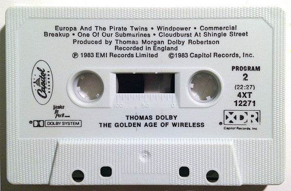 Thomas Dolby ‎- The Golden Age Of Wireless - VG+ Cassette 1983 Capitol USA Original tape - New Wave / Synth-pop - Shuga Records