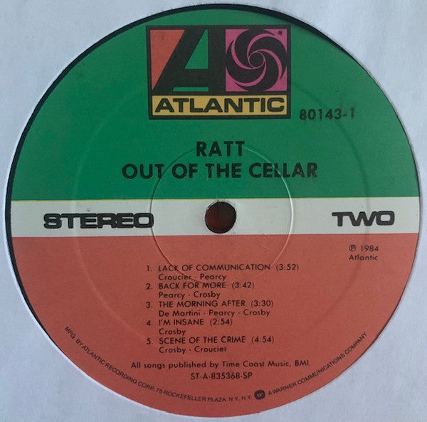 Ratt - Out Of The Cellar - Mint- LP Record 1984 Atlantic USA Original Press Vinyl - Heavy Metal / Hard Rock / Glam - Shuga Records