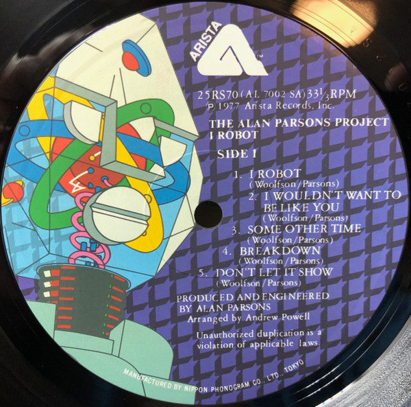The Alan Parsons Project - I Robot (1977) - Mint- LP Record 1979 Arista Japan Vinyl - Rock / Prog Rock - Shuga Records