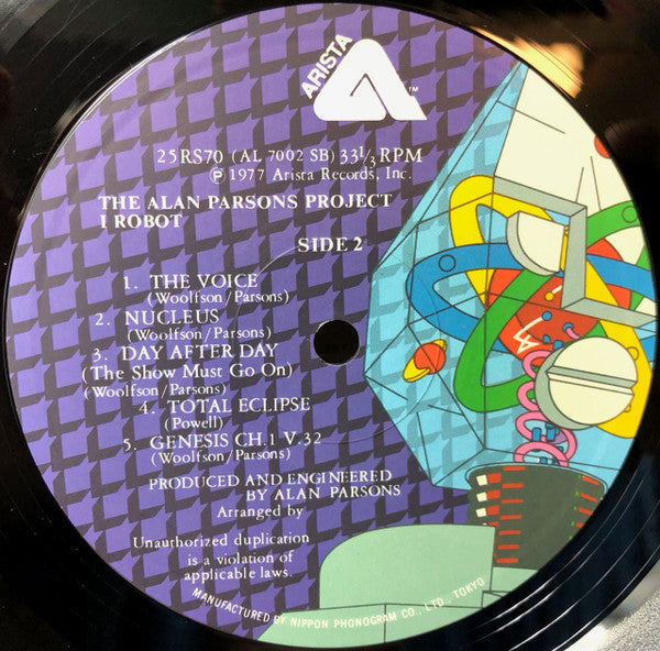 The Alan Parsons Project - I Robot (1977) - Mint- LP Record 1979 Arista Japan Vinyl - Rock / Prog Rock - Shuga Records