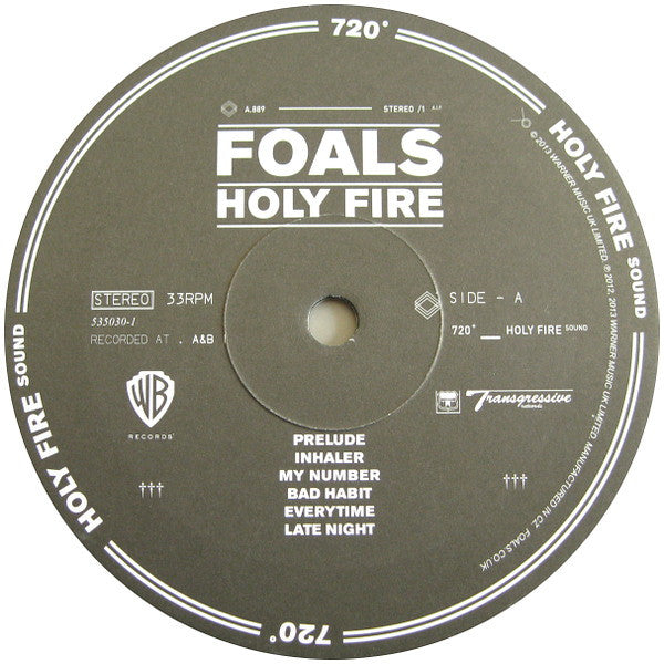 Foals - Holy Fire- VG+ LP Record Store Day 2013 Warner Transgressive RSD Vinyl, 7" Gold Single & Download - Indie Rock - Shuga Records