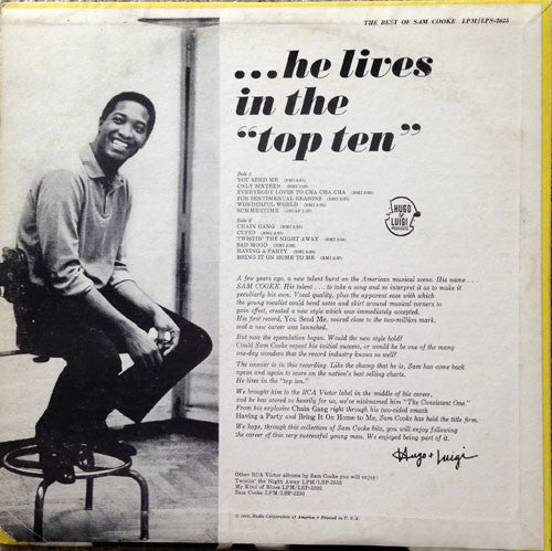Sam Cooke – The Best Of Sam Cooke - VG LP Record 1962 RCA Living Stereo USA Vinyl - Soul - Shuga Records
