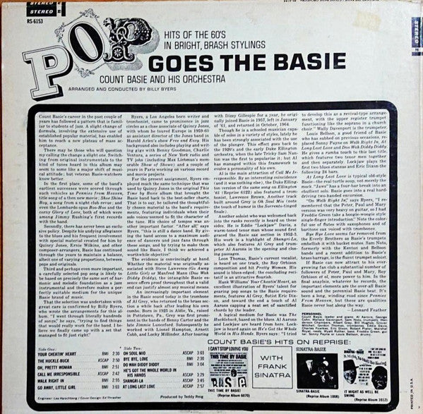 Count Basie - Pop Goes The Basie - VG+ LP Record 1965 Reprise USA Vinyl - Jazz / Big Band / Swing - Shuga Records