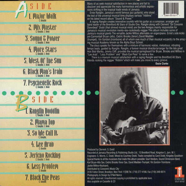 Ernest Ranglin - Sounds & Power - VG LP Record 1996 Studio One USA Vinyl - Reggae / Rocksteady - Shuga Records