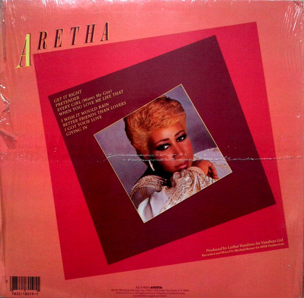 Aretha Franklin - Get It Right - Mint- LP Record 1983 Arista USA Vinyl - Soul / Disco - Shuga Records
