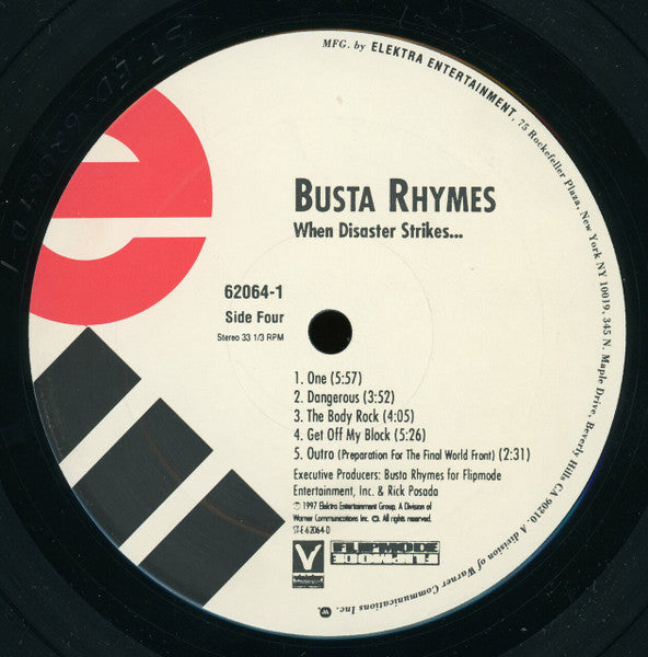 Busta Rhymes - When Disaster Strikes... - VG+ 2 LP Record 1997 Elektra USA Original Vinyl & Insert - Hip Hop - Shuga Records