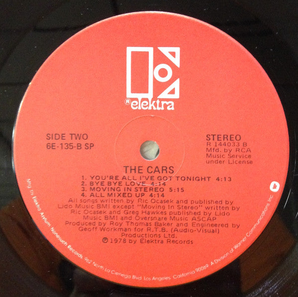 The Cars - The Cars - VG+ LP Record 1978 Elektra RCA Music Service Club Edition Vinyl - New Wave / Pop Rock - Shuga Records