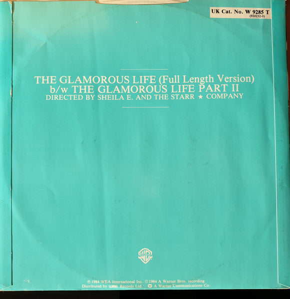 Sheila E. - The Glamorous Life - VG+ 12" Single Record 1984 Warner UK Vinyl - Funk / Synth-pop - Shuga Records