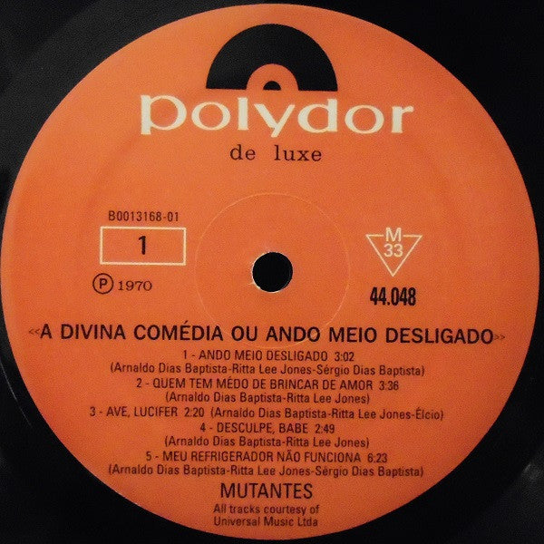 Mutantes - A Divina Comédia Ou Ando Meio Desligado (1970) - VG+ LP Record 2010 Polydor USA 180 gram Vinyl - Psychedelic Rock / MPB - Shuga Records