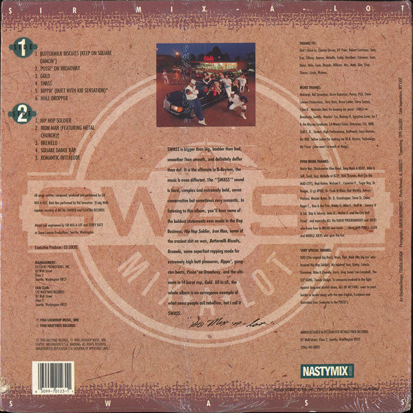 Sir Mix-A-Lot - Swass - VG LP Record 1988 Nastymix USA Original Vinyl - Hip Hop / Electro / Bass Music - Shuga Records