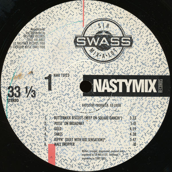 Sir Mix-A-Lot - Swass - VG LP Record 1988 Nastymix USA Original Vinyl - Hip Hop / Electro / Bass Music - Shuga Records