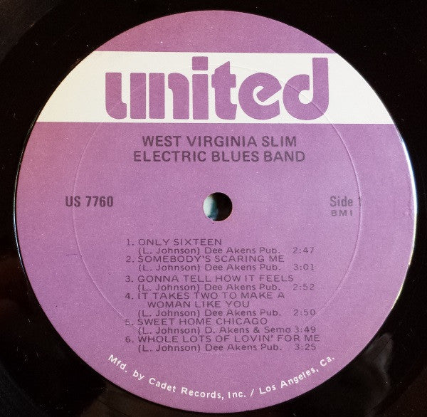 West Virginia Slim Electric Blues Band - West Virginia Slim Electric Blues Band - VG+ LP Record 1970 Untied USA Vinyl - Blues - Shuga Records