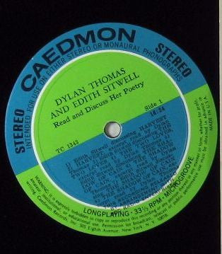 Dylan Thomas And Edith Sitwell - Read And Discuss Her Poetry - Mint- LP Record 1971 Caedmon USA Vinyl - Poetry / Spoken Word