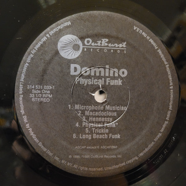 Domino - Physical Funk - VG+ LP Record 1996 Outburst USA Promo Vinyl - Hip Hop / G-Funk - Shuga Records