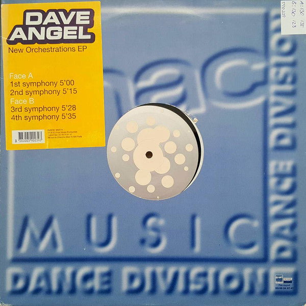 Dave Angel – New Orchestrations EP - VG+ 12" Single Record 1993 Fnac Music Dance France Vinyl - Techno / Tech House - Shuga Records