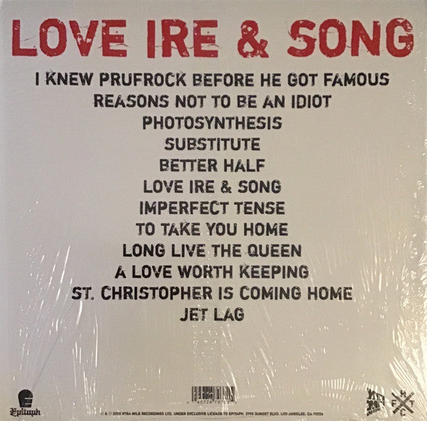 Frank Turner ‎– Love Ire & Song - Mint- LP Record 2009 Epitaph USA Black Vinyl - Rock / Punk / Acoustic - Shuga Records