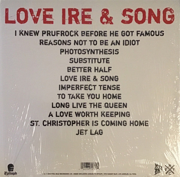 Frank Turner ‎– Love Ire & Song - Mint- LP Record 2009 Epitaph USA Black Vinyl - Rock / Punk / Acoustic