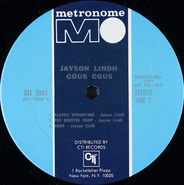 Jayson Lindh - Cous Cous - VG+ LP Record 1973 Metronome USA Promo Vinyl - Jazz / Fusion / African - Shuga Records